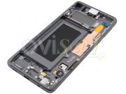 Pantalla service pack completa DYNAMIC AMOLED negra con carcasa gris para Samsung Galaxy S10 (SM-G973F)